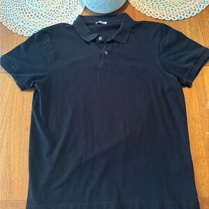 Sunspel Pique Black Polo